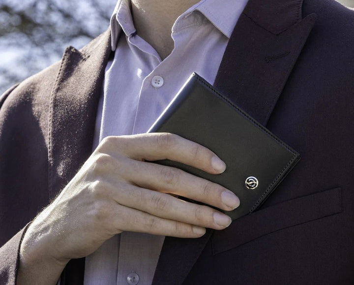 Portafoglio Uomo Dupont Pelle Nero Liscio 6 Carte Logato 180002