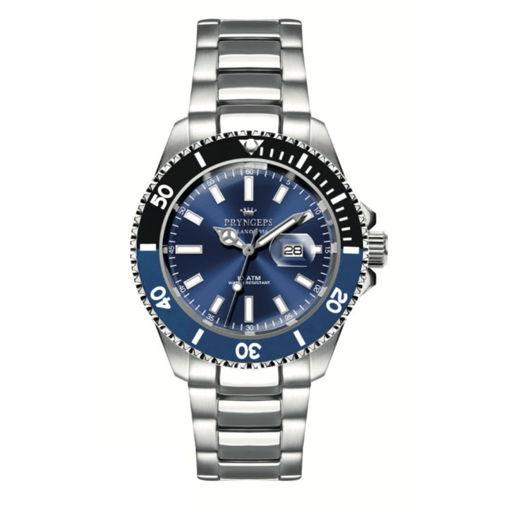 Orologio Uomo Pryngeps Mediterraneo Batman Acciao Quarzo Data SUB A1097 NOTTE