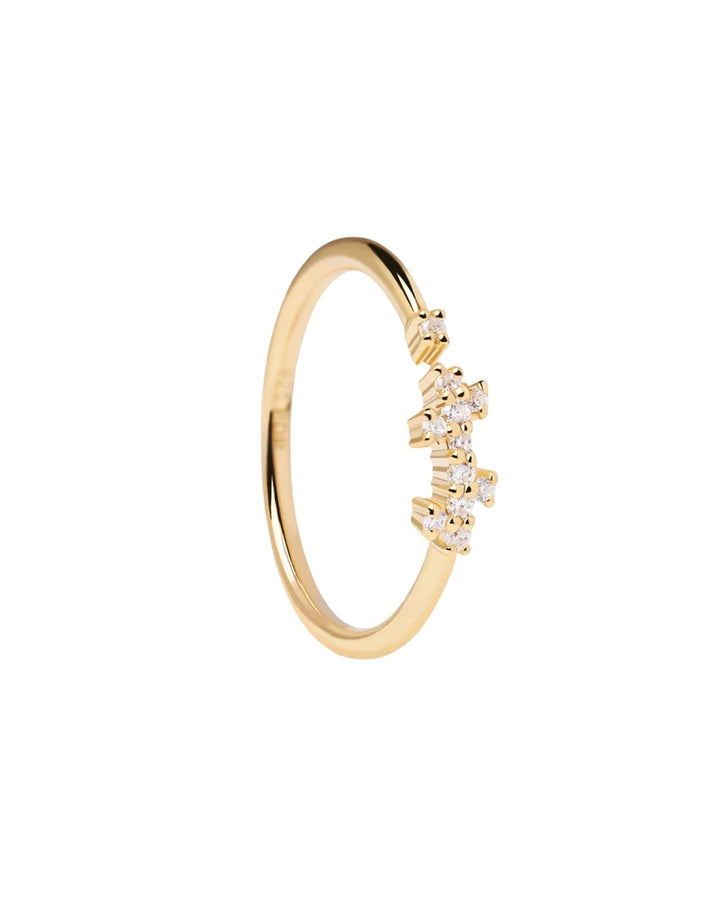 Anello Donna PDPaola Argento 925 Dorato Aperto Zirconi Bianchi AN01-672-12