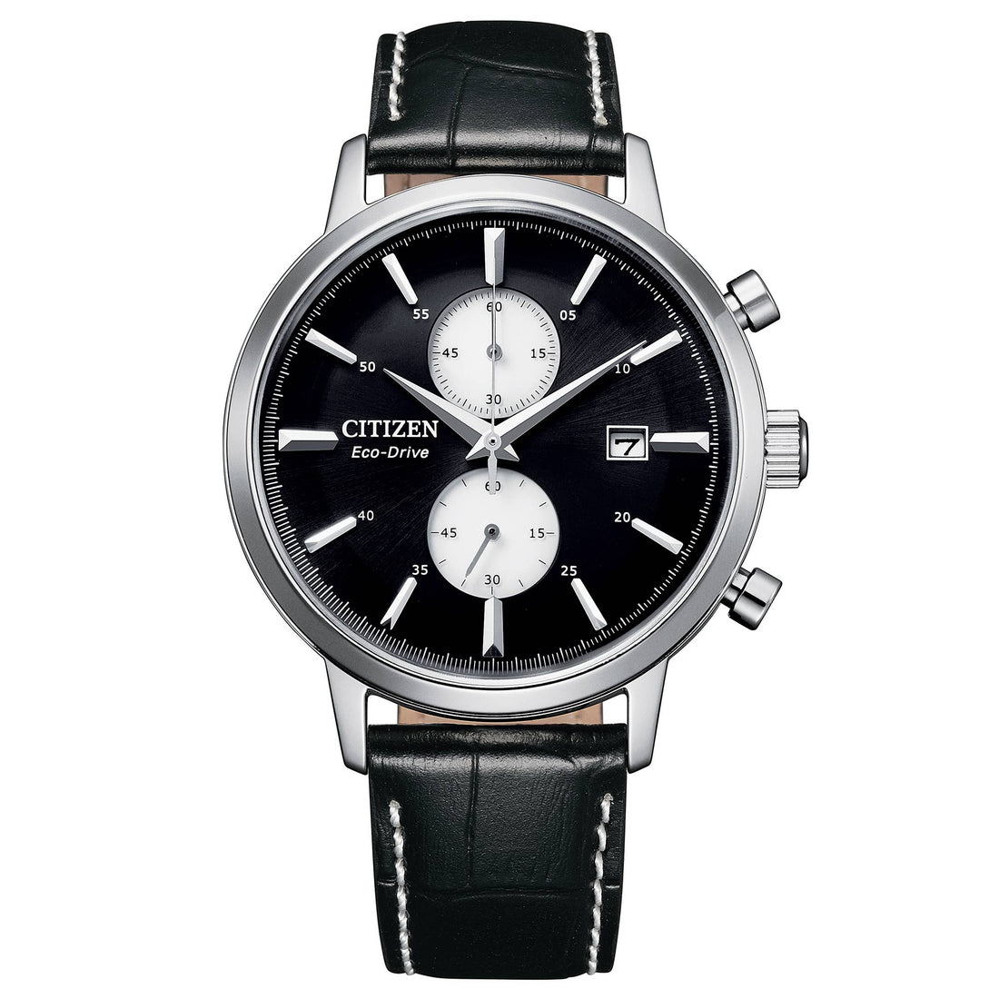 Orologio Uomo Citizen Eco-Drive Cronografo Nero Pelle CA7061-18E