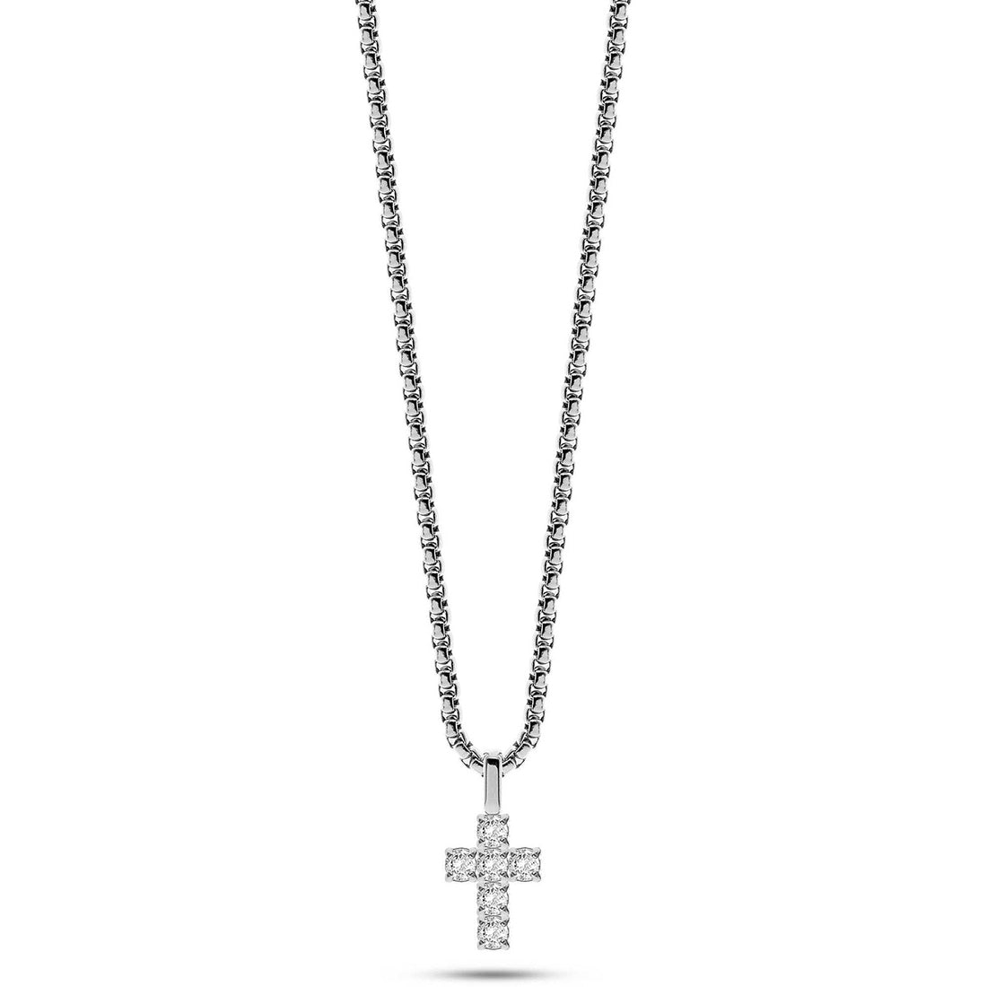 Collana Uomo Liu Jo Acciaio Croce Zirconi Bianchi MLJ518