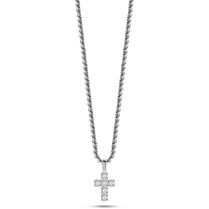 Collana Uomo Liu Jo Acciaio Croce Zirconi Bianchi MLJ518