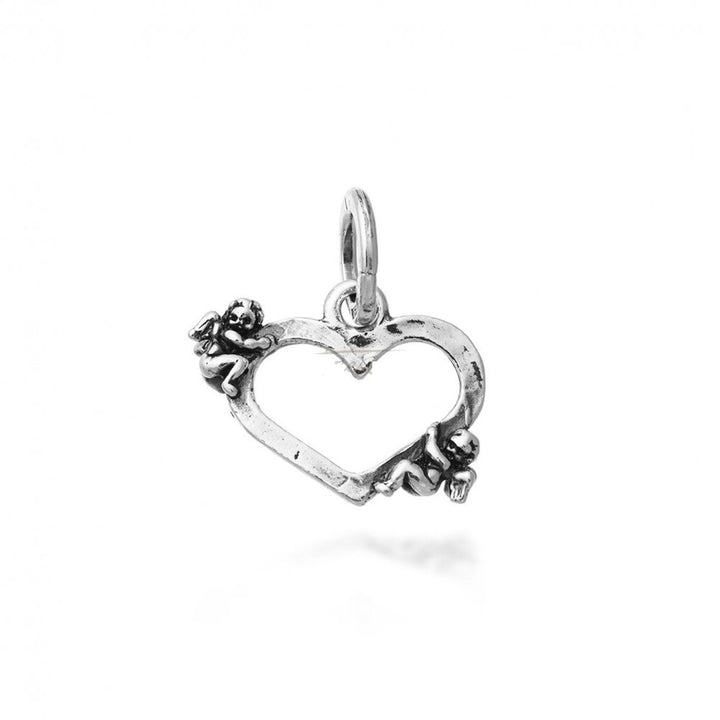 Charm Donna Giovanni Raspini Argento 925 Cuore Angeli  Fatto A Mano 11089