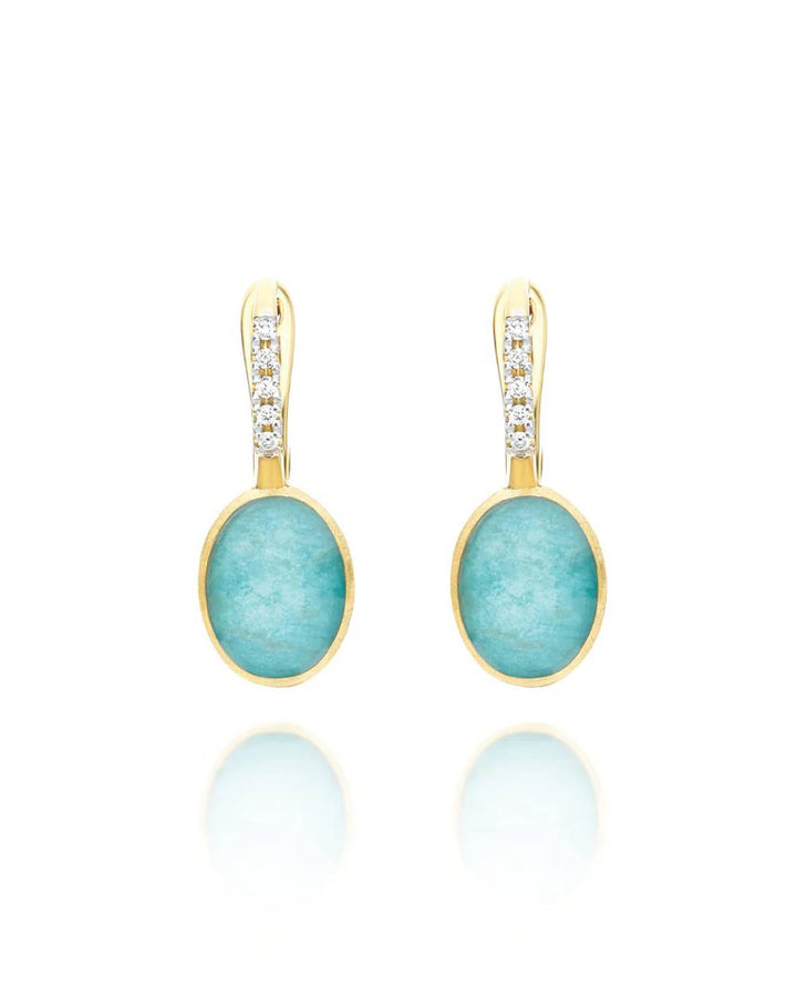 Orecchini Donna Nanis Oro Giallo 18 KT Diamanti e amazonite OS1-609