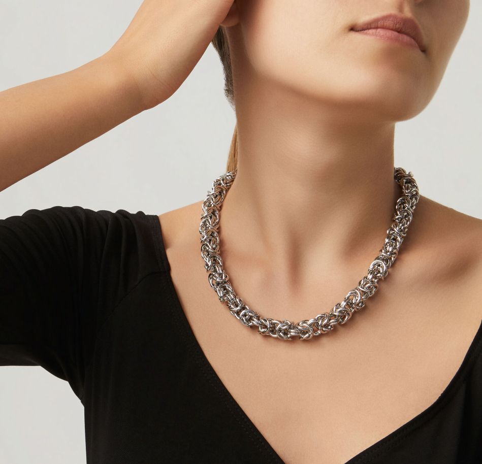 Collana Donna Giovanni Raspini Argento 925 Catena Bizantina Grande 07129