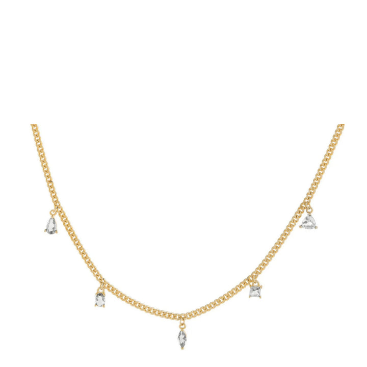 Collana Donna Laura P. Argento Dorato 925 Ciondoli A Goccia Con Zircone Bianco CL0076GB