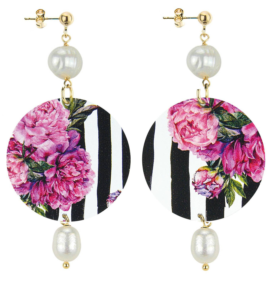 Orecchini Donna Lebole The Circle Perla Peonia Schiacciati D/OR.342