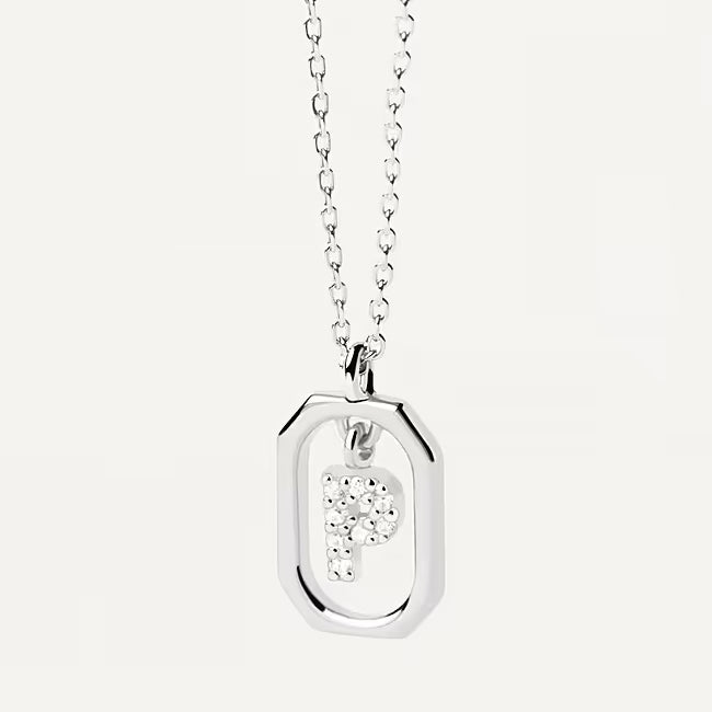Collana Donna PDPaola Argento 925 Bianco Mini Iniziale P Zirconi CO02-527-U