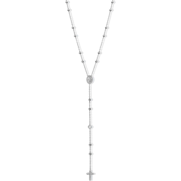 Collana Uomo Liu Jo Acciaio  Rosario Croce Zirconi Bianchi LJ2754