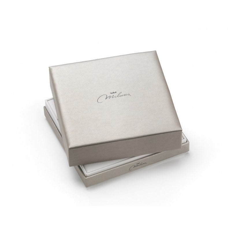 Orecchini Donna Miluna Oro Bianco 18 KT Biglia Pallinata Perla 7,5-8 mm PER2613