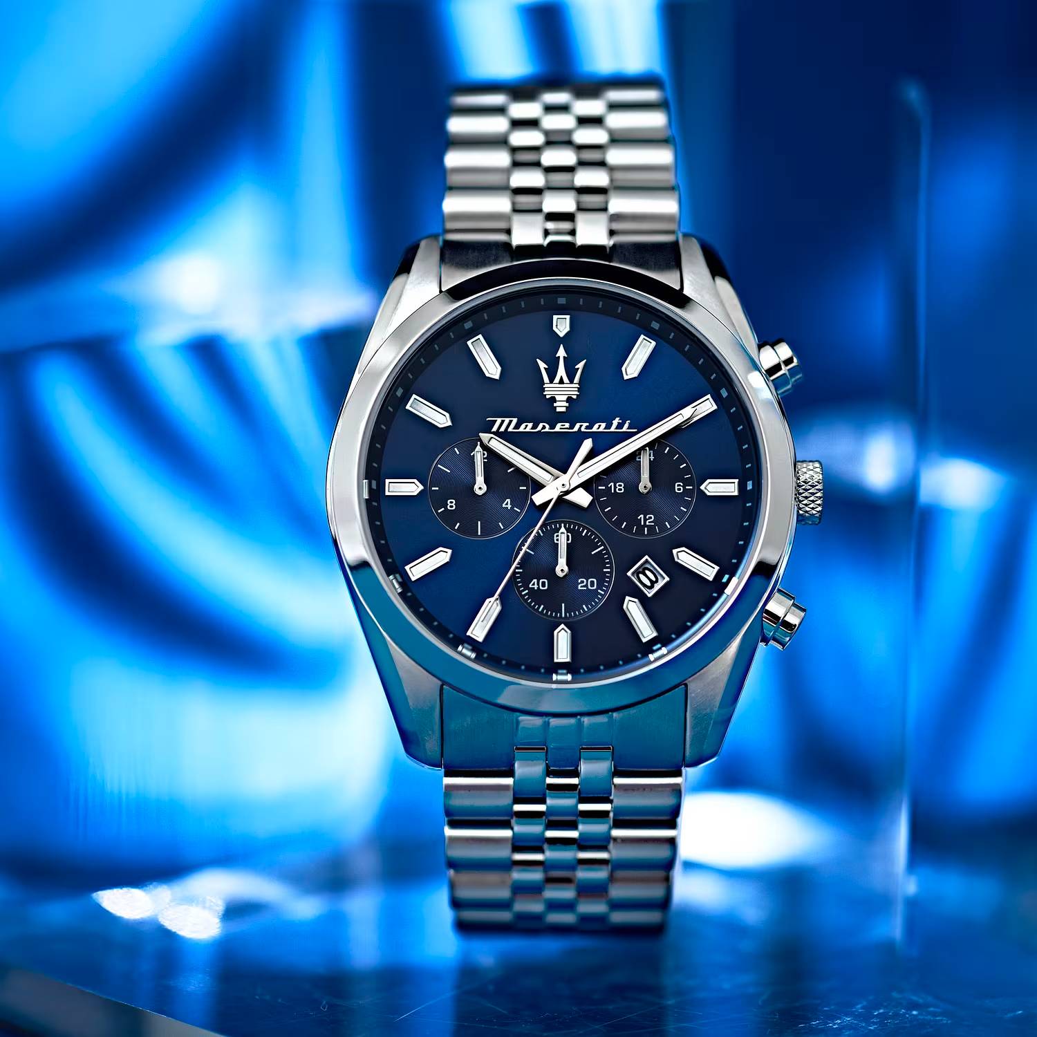 Orologio Uomo Maserati Cronografo Acciaio Quarzo Blu Data R8853151040