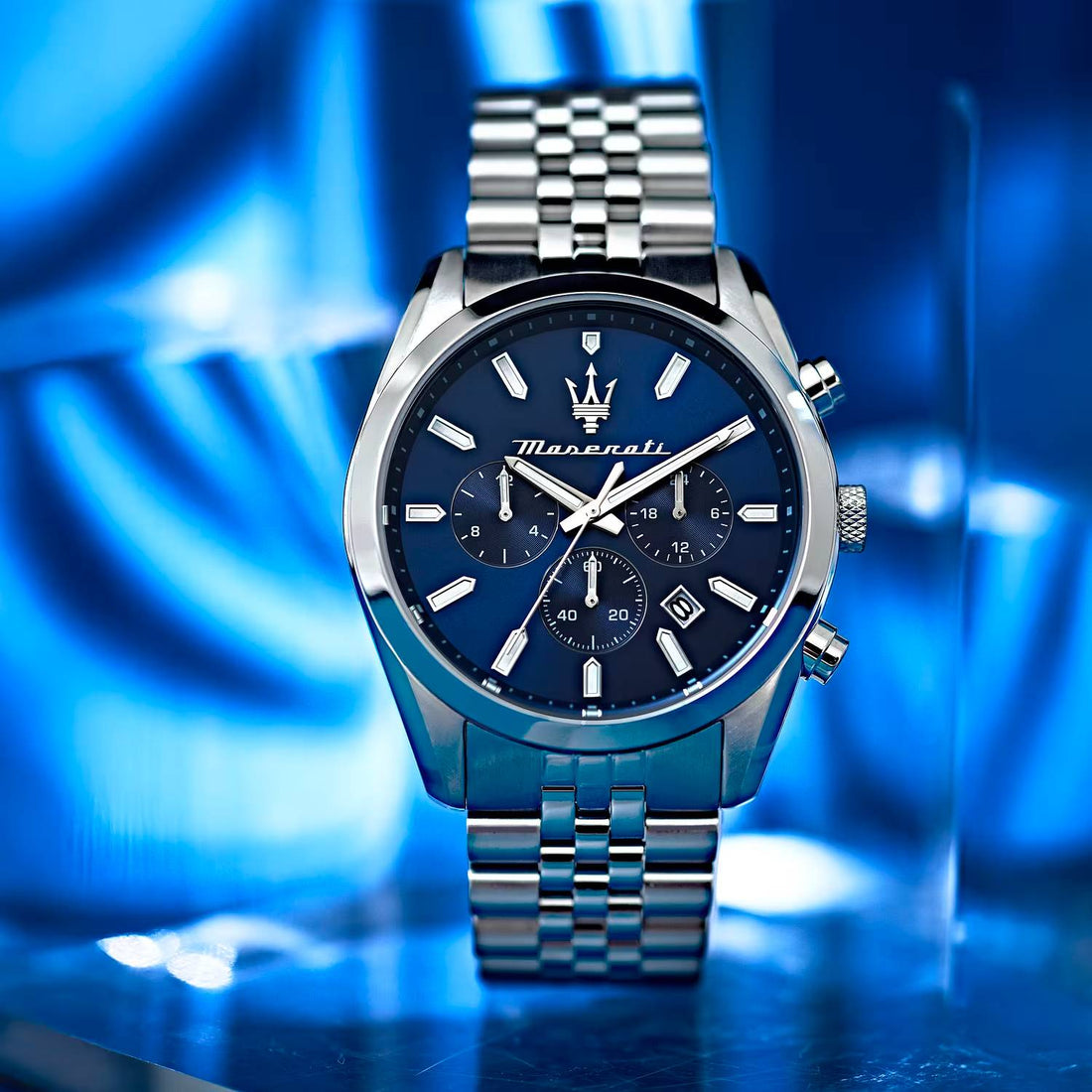 Orologio Uomo Maserati Cronografo Acciaio Quarzo Blu Data R8853151040
