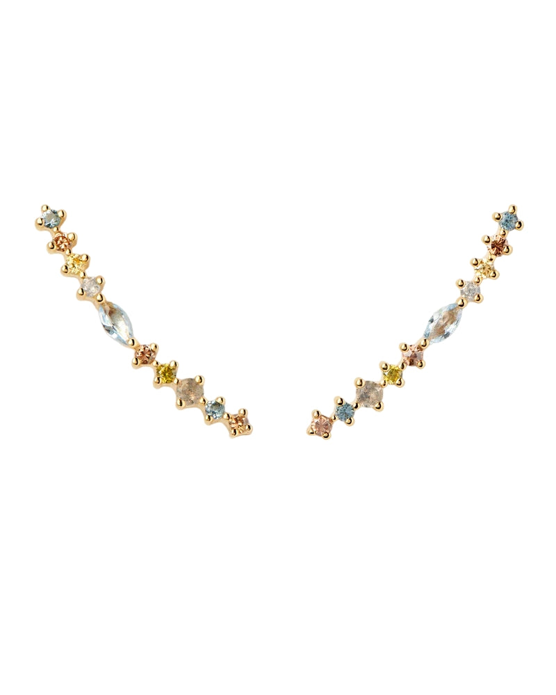 Orecchini Donna PDPaola Riviera Argento 925 Dorato Zirconi Colorati AR01-C79-U