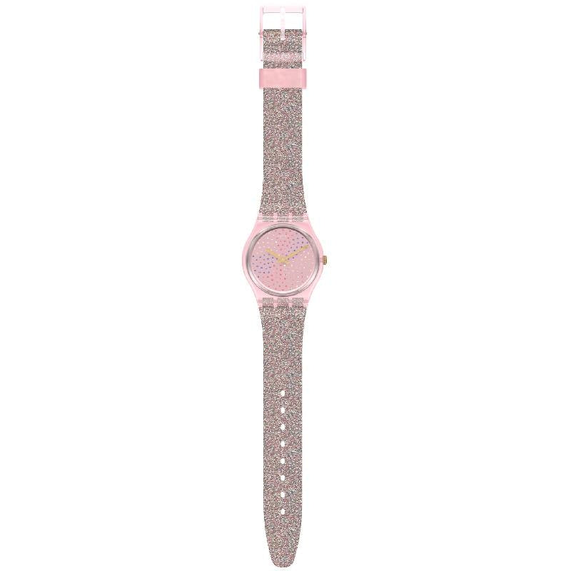 Orologio Donna Gomma Plastica Swatch Quarzo Solo Tempo Rosa Multilumino GP168