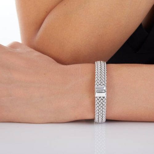 Bracciale Donna Unoaerre Argento Lucido Catena Chicco Di Riso Semirigido 510198