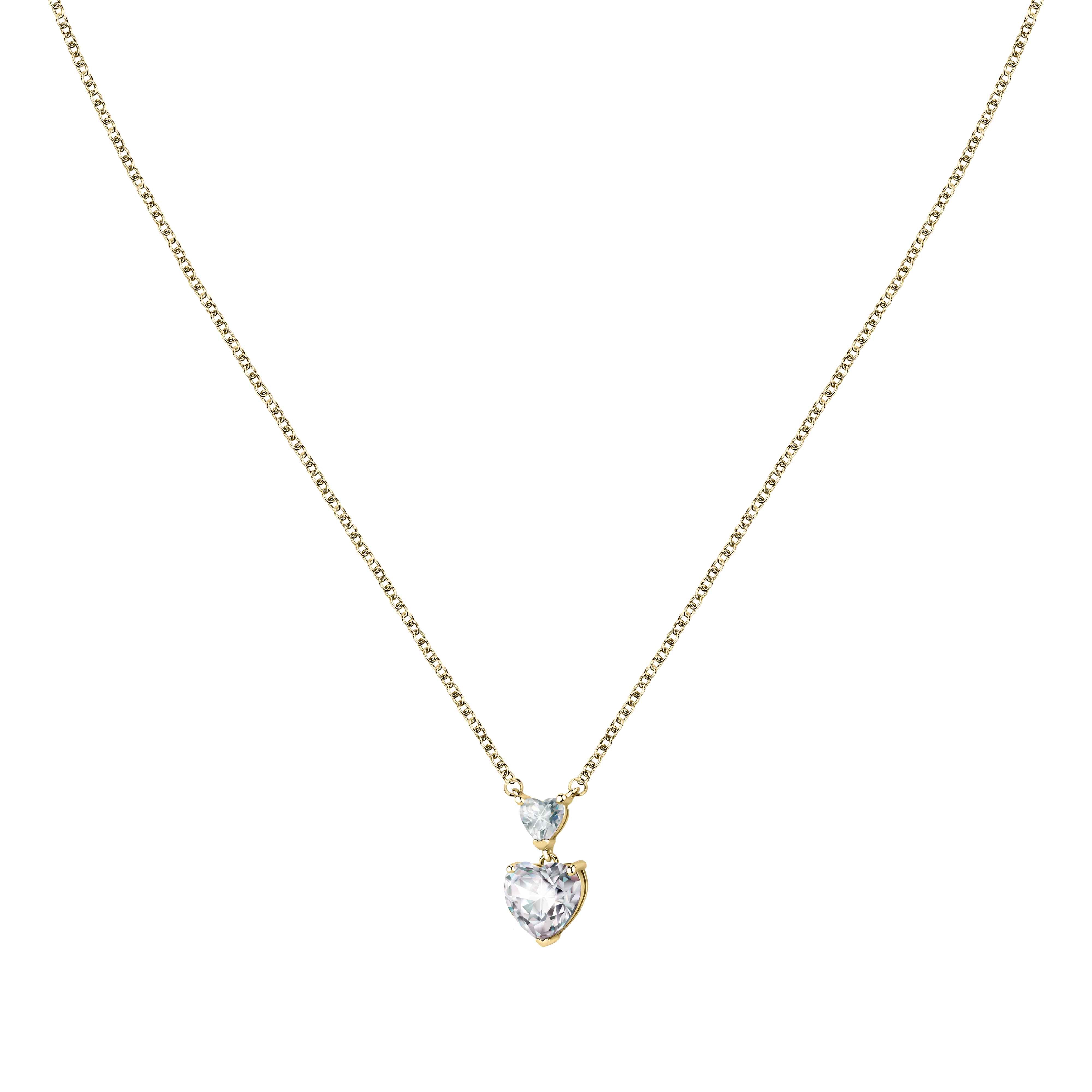 Collana Donna Chiara Ferragni Catenina Acciaio Dorato Cuore Zircone Bianco