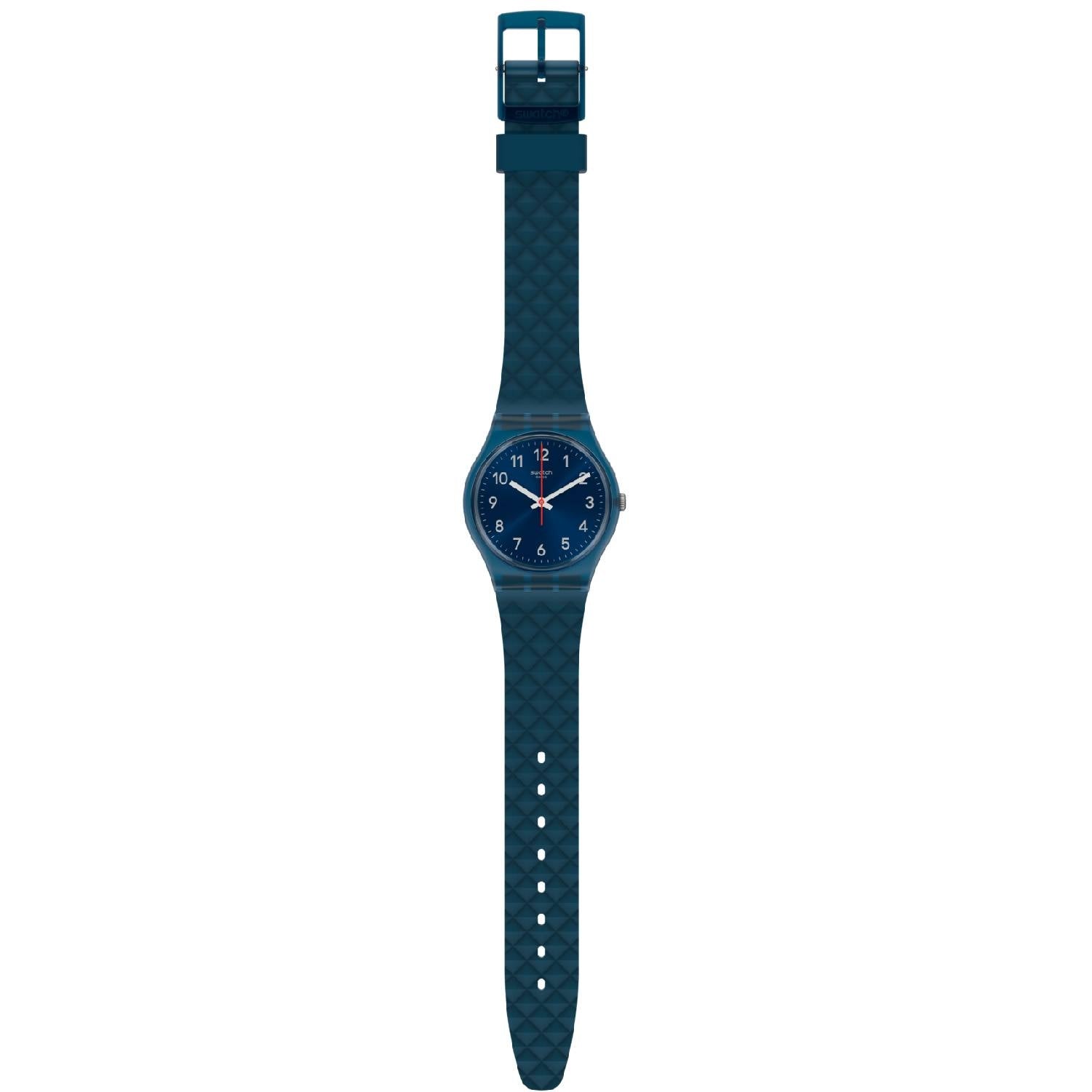 Orologio Donna Gomma Silicone Swatch Quarzo Solo Tempo Blu Numeri GN271