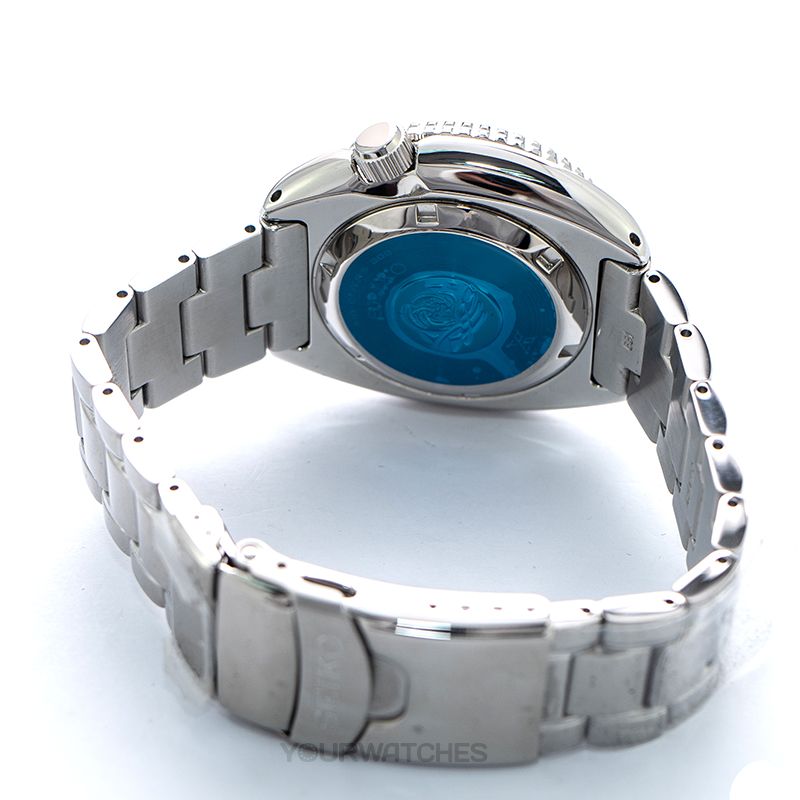 Orologio Uomo Acciaio Seiko Prospex save the ocean Automatico Doppia Data ghiera Nera/blu