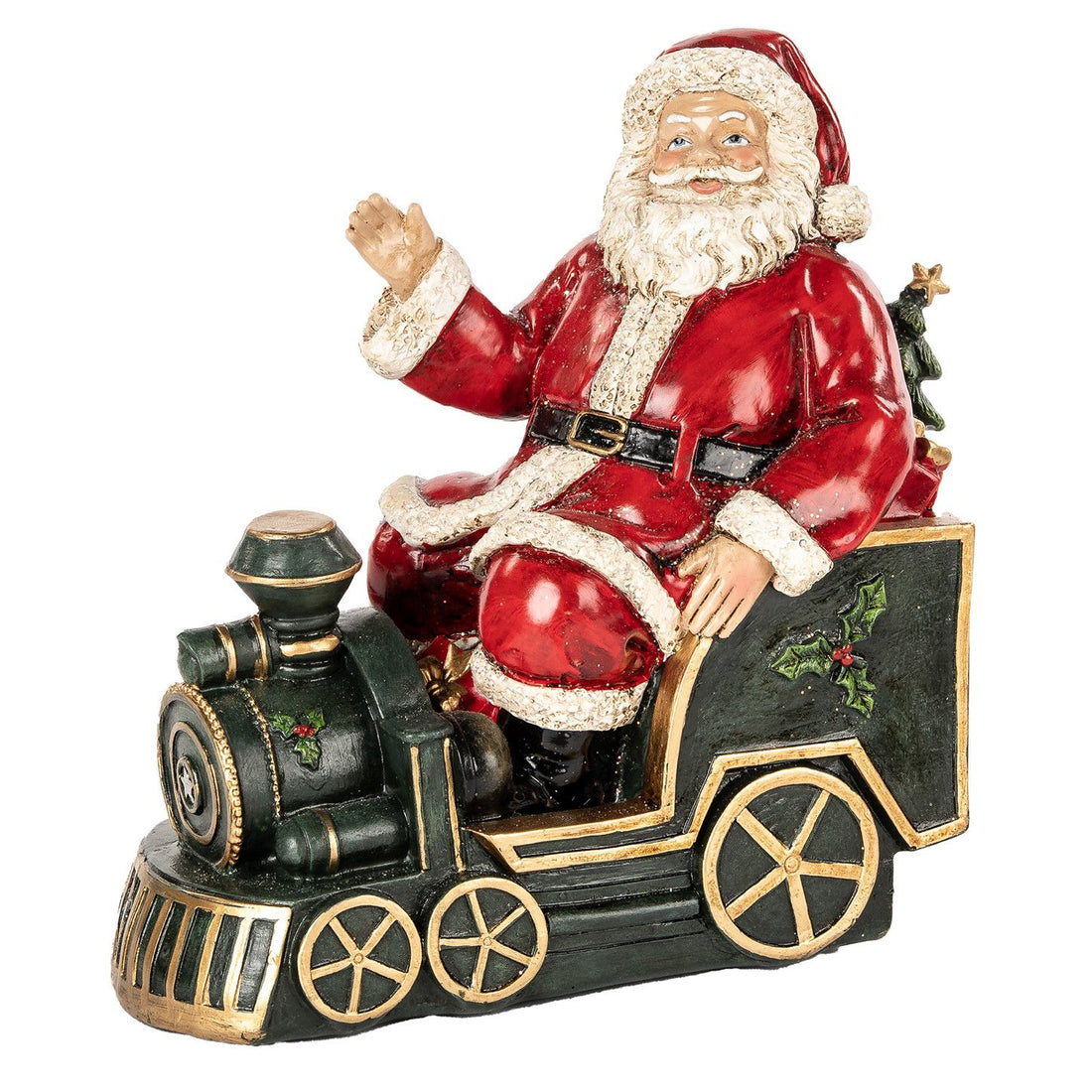 Babbo Natale Goodwill Artigianale Treno Albero Altezza 17 cm MC 37003