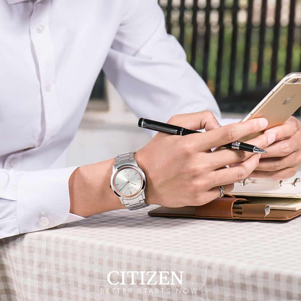 Orologio Uomo Titanio Citizen Eco Drive Solo Tempo Quarzo AW2024-81A