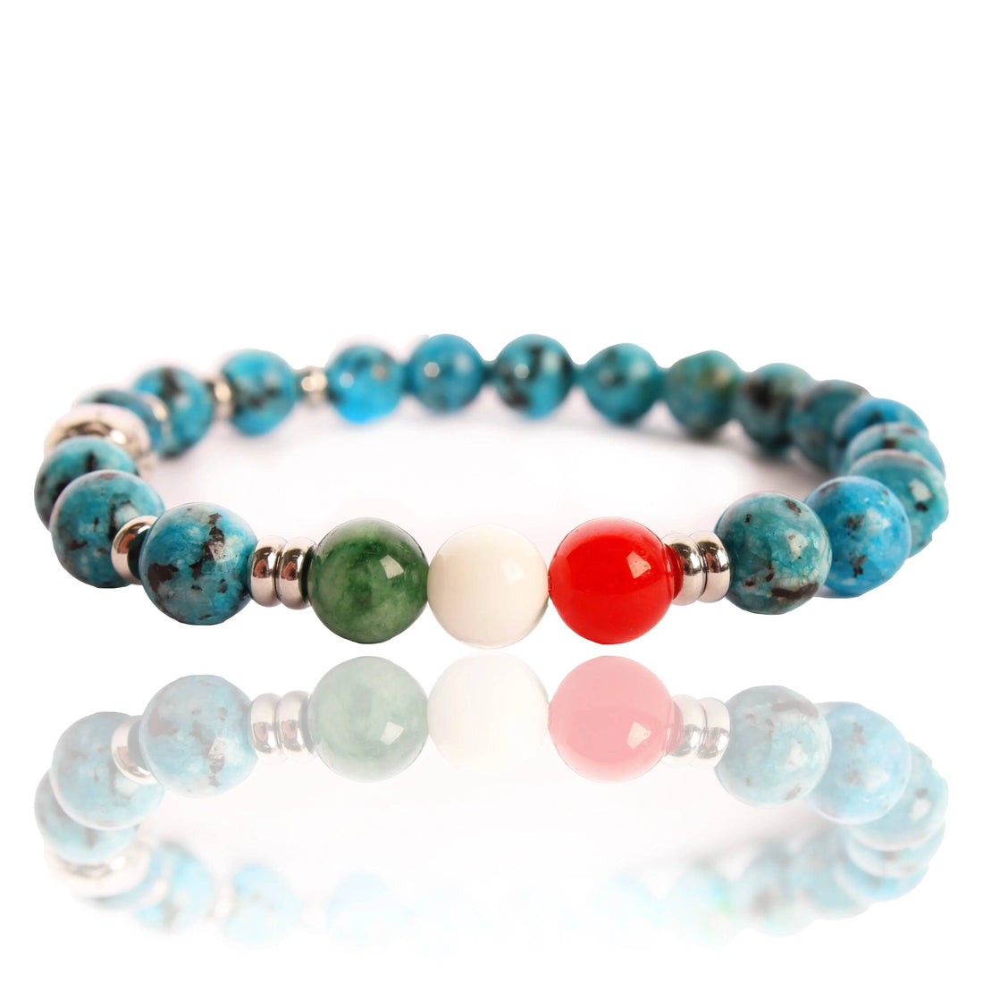 Bracciale Uomo Ivan Basile Acciaio Elastico Azzurro Napoli Tricolore Pallone SQ-L-5