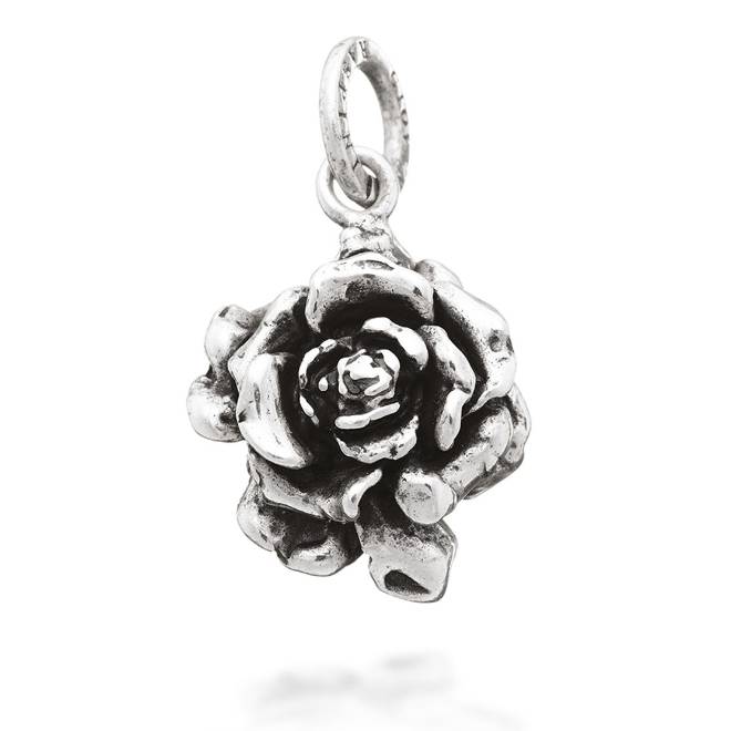 Charm Donna Giovanni Raspini Argento 925 Fiore Rosa Realizzato A Mano 07755