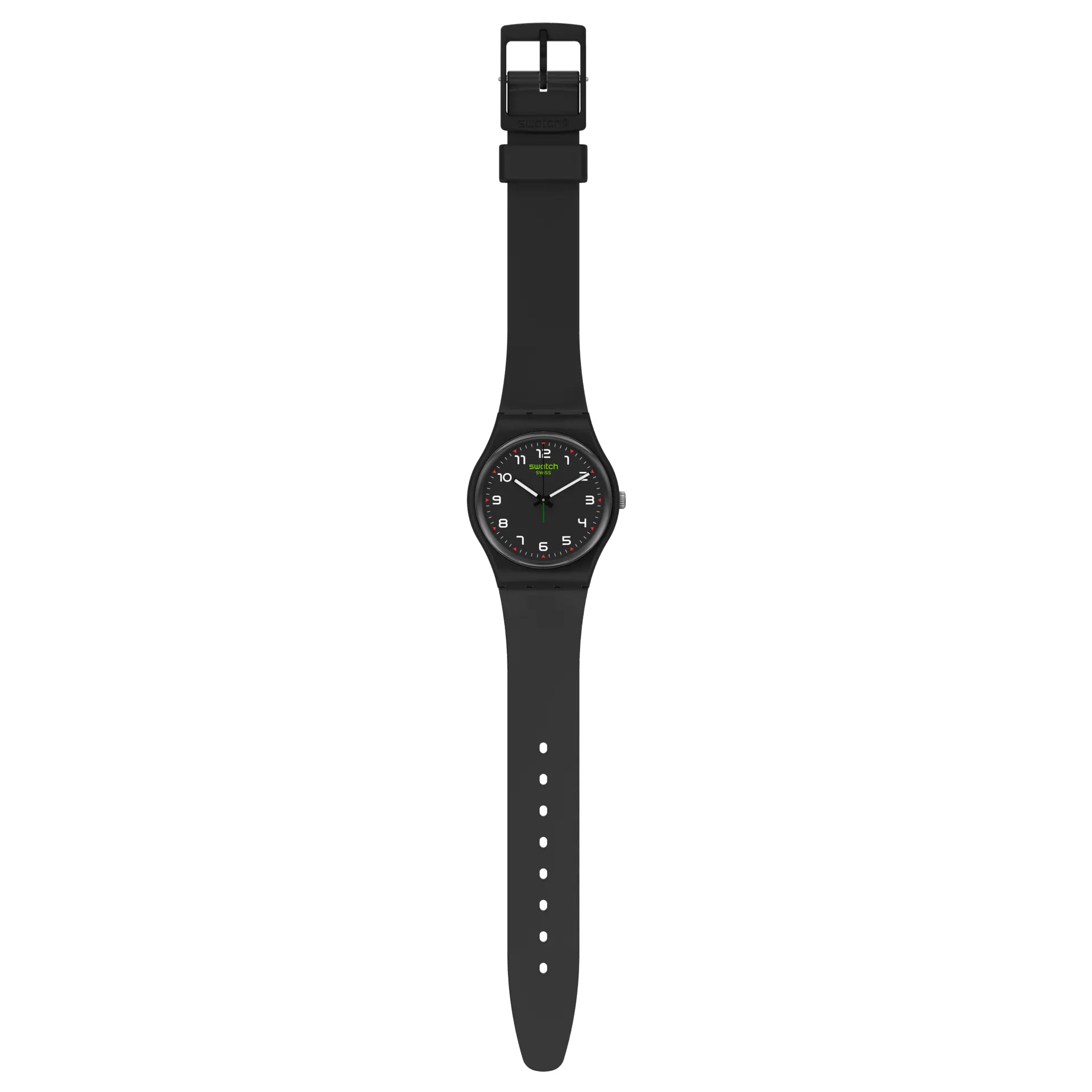 Orologio Uomo Bambino Swatch Bioceramic Nero Quarzo Solo Tempo Numeri SO28B100