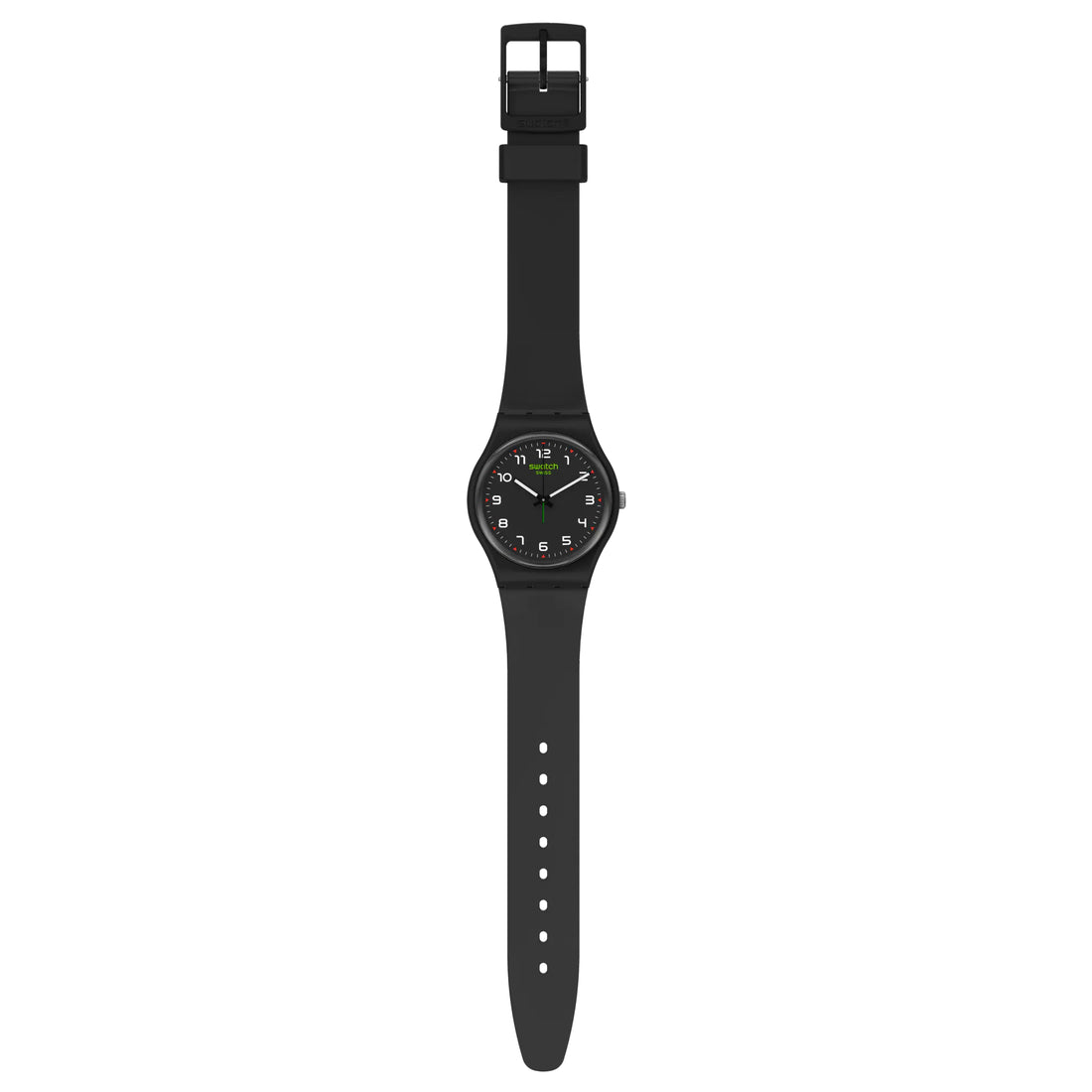 Orologio Uomo Bambino Swatch Bioceramic Nero Quarzo Solo Tempo Numeri SO28B100