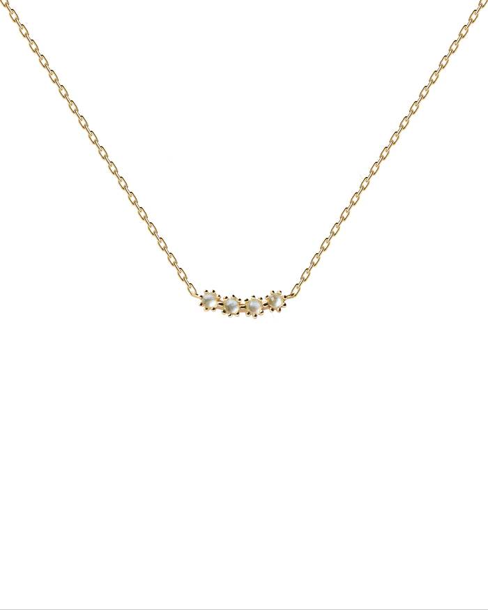 Collana Donna PDPaola Argento Dorato 925 Zirconi Verdi CO01-367-U