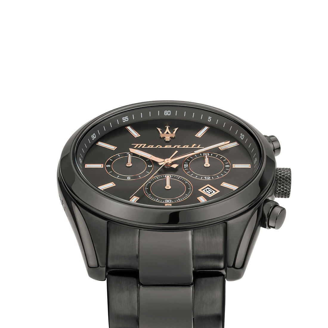 Orologio Uomo Maserati Acciaio Nero Lucido Quarzo Cronografo Data Rosè R8853151001