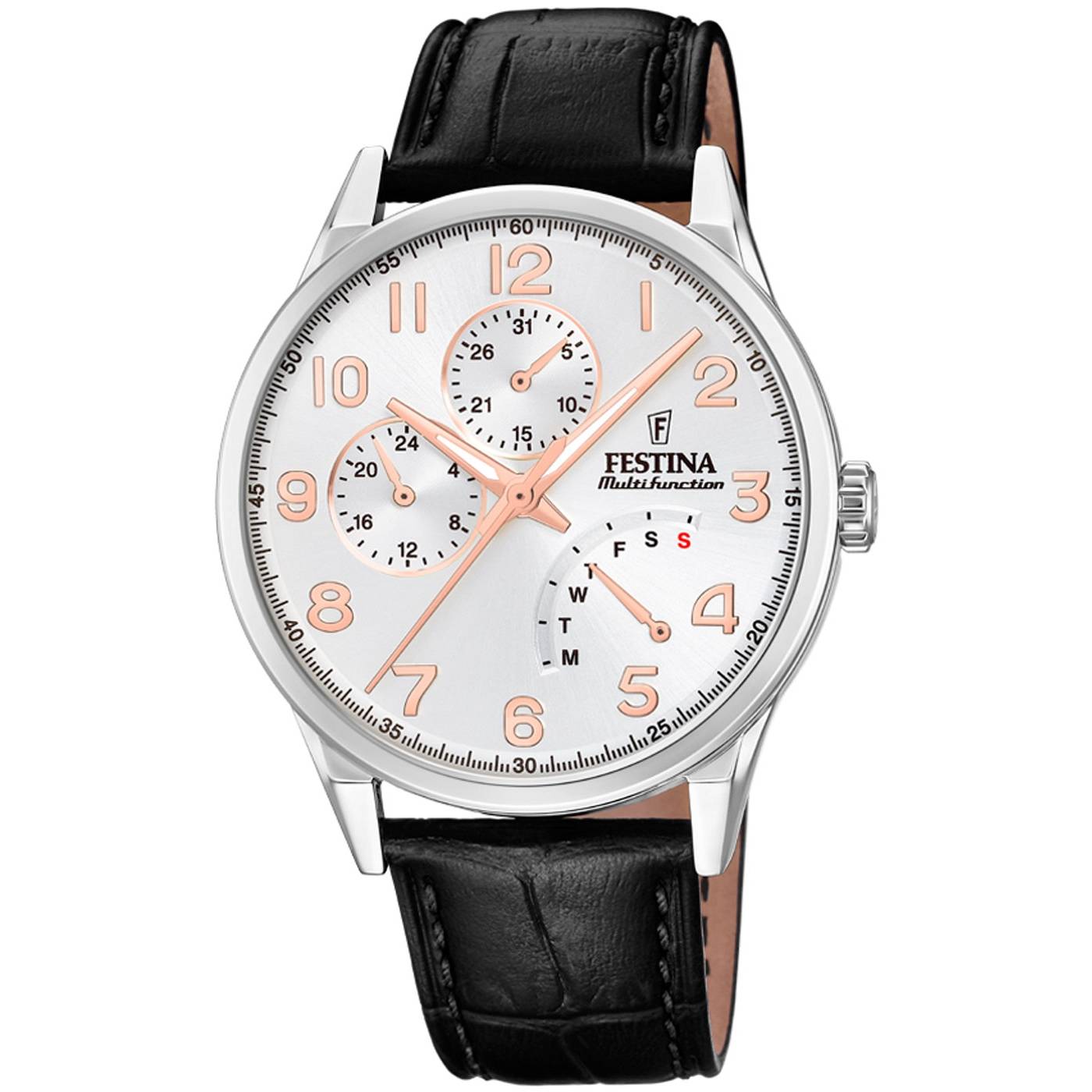Orologio Uomo Festina Acciaio Quarzo Multifunzione Pelle Nera F20278/A