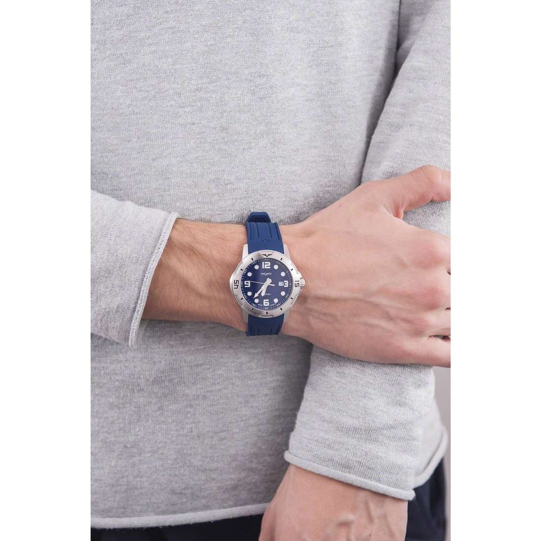 Orologio Uomo Acciaio Vagary Quarzo Data Blu Numeri IB6-019-70