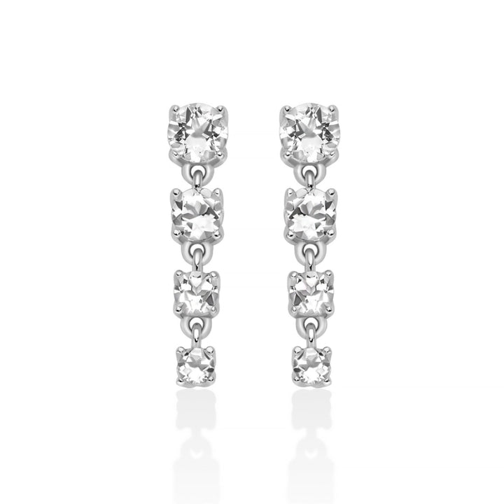 Orecchini Donna Miluna Argento 925 Pendenti Topazi Bianchi ERD3473