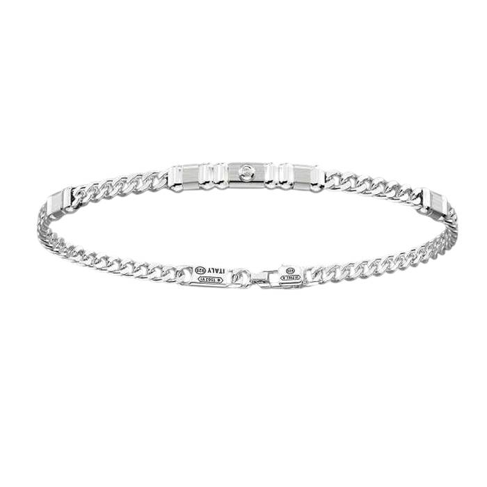 Bracciale Uomo Zancan Argento 925 Diamante Bianco 0,015 ct ESB460