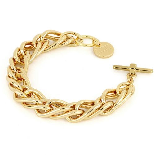 Bracciale Donna Unoaerre Bronzo Dorato Catena Spigata Intrecciata 504575