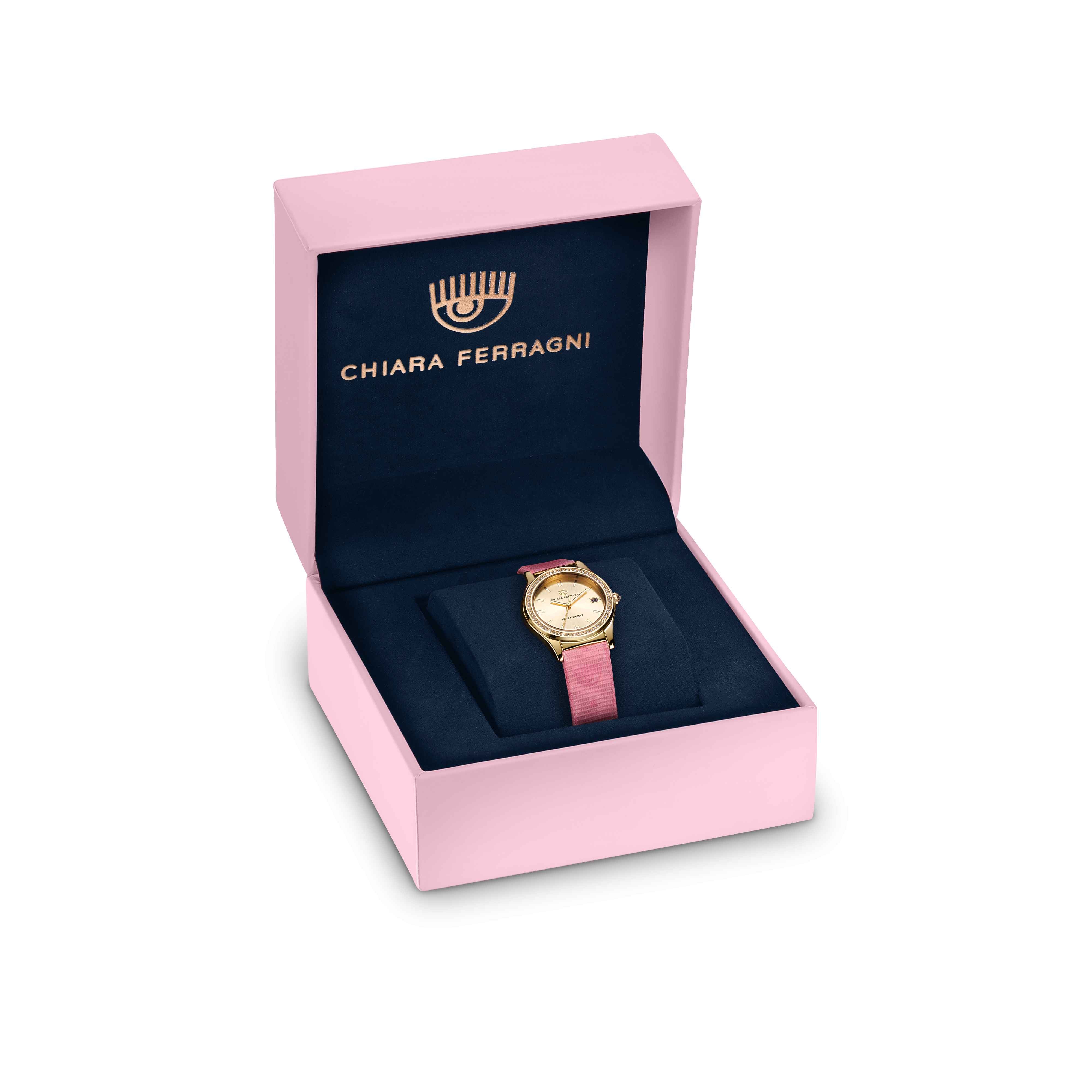 Orologio Donna Chiara Ferragni Quarzo Solo Tempo Acciaio Dorato Pelle