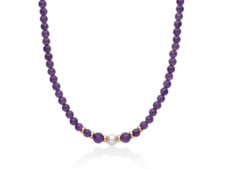 Collana Donna Miluna Girocollo In Ametista a Scalare e Perla PCL6524