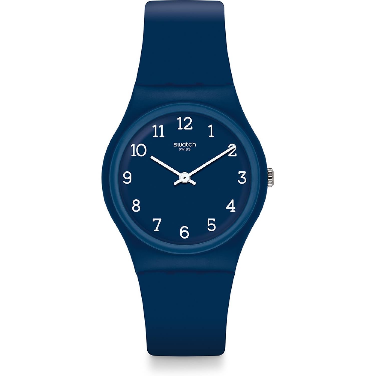 Orologio Donna Gomma Resina Swatch Quarzo Solo Tempo Blue Navy Numeri GN252