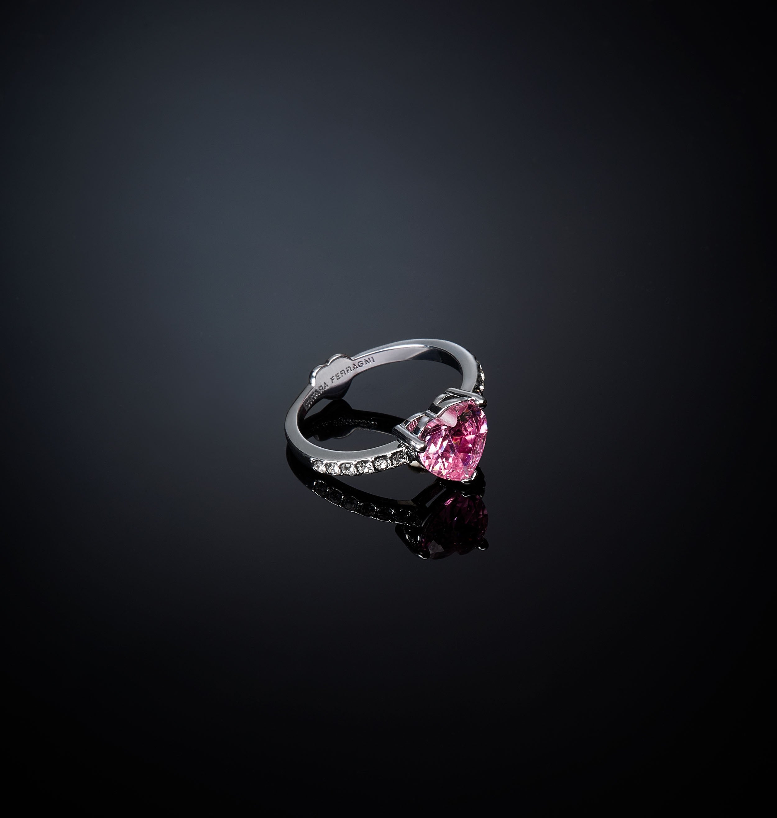 Anello Donna Chiara Ferragni con Zircone Rosa a forma di cuore