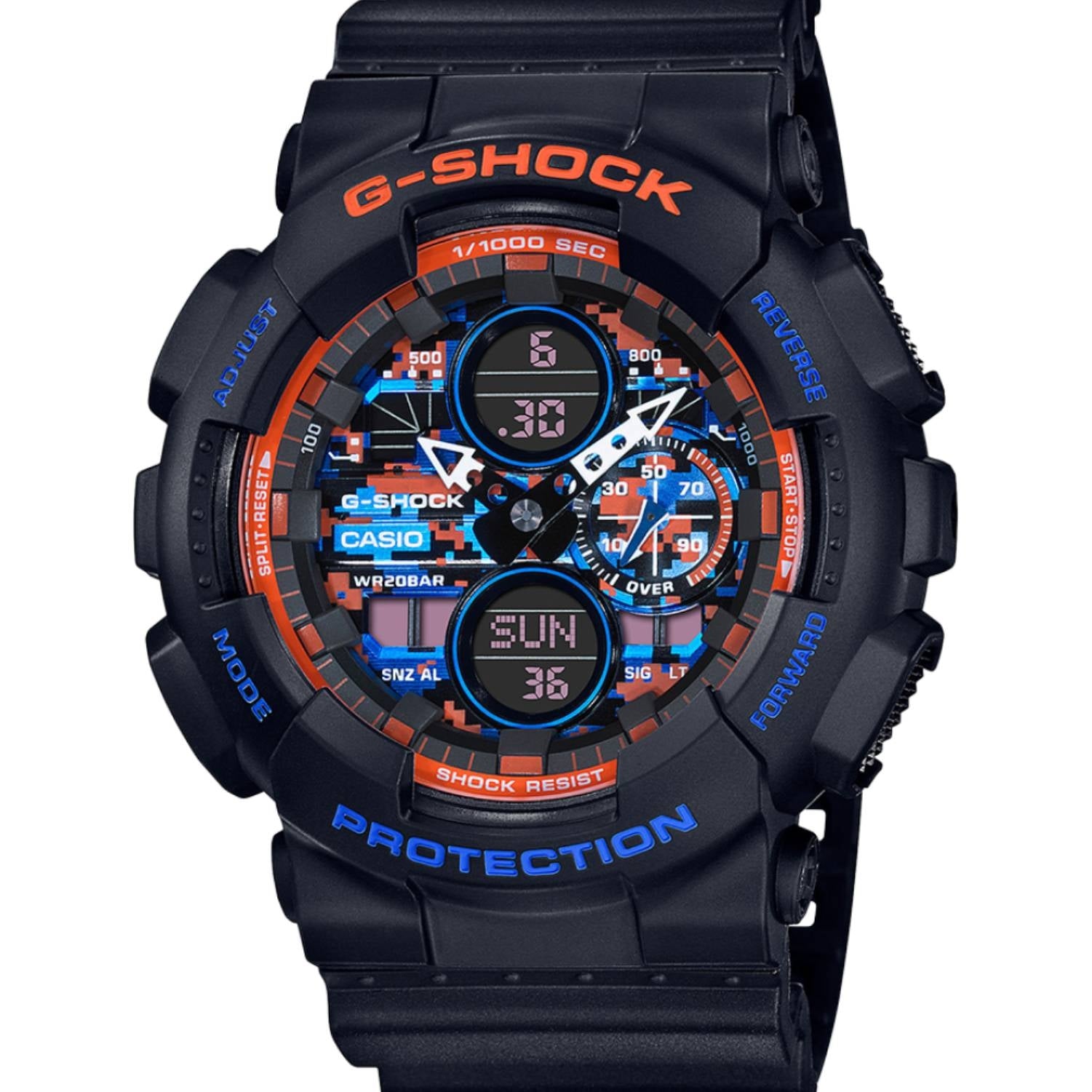 Orologio Uomo Casio G-SHOCK GA-140CT-1AER DIGITALE ANALOGICO Blu Arancione Nero