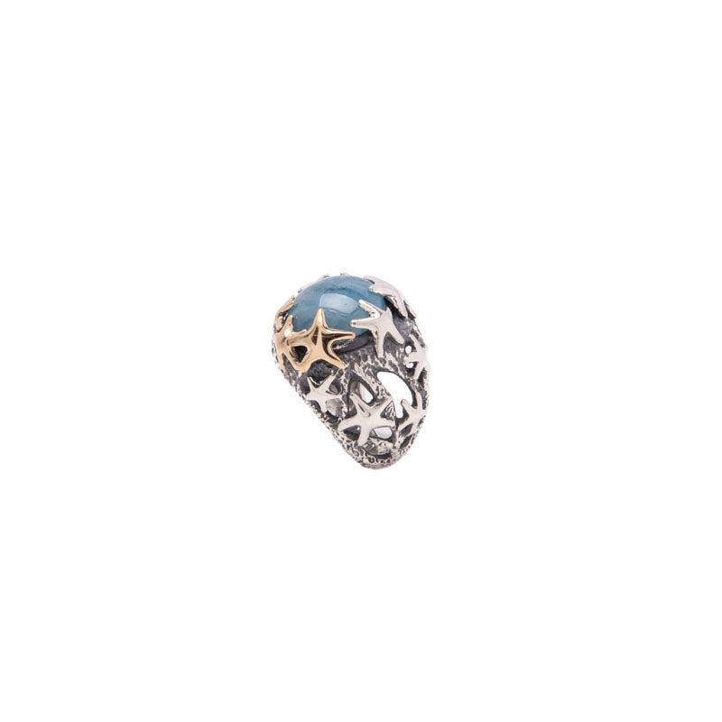 Anello Donna Nemoris Argento 925 Bronzo Rosè Misura 18 Acquamarina HAS029
