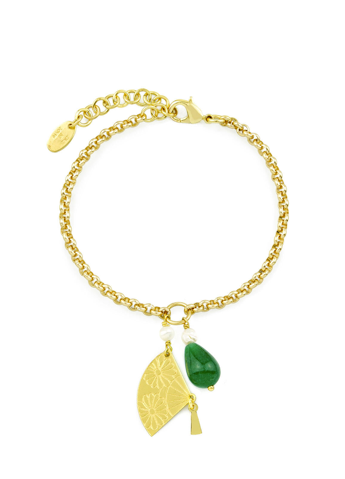 Bracciale Donna Lebole Micro Hoop Ventaglio Quarzo Verde VO. BRACCIALE/AL
