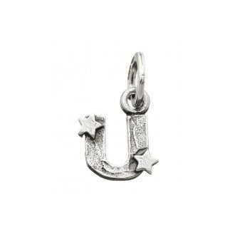 Charm Donna Giovanni Raspini Argento 925 Iniziale U Con Due Stelle Fatto A Mano 06665