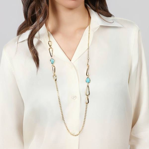 Collana Donna Unoaerre Joya Goccia Azzurra Dorata 587451