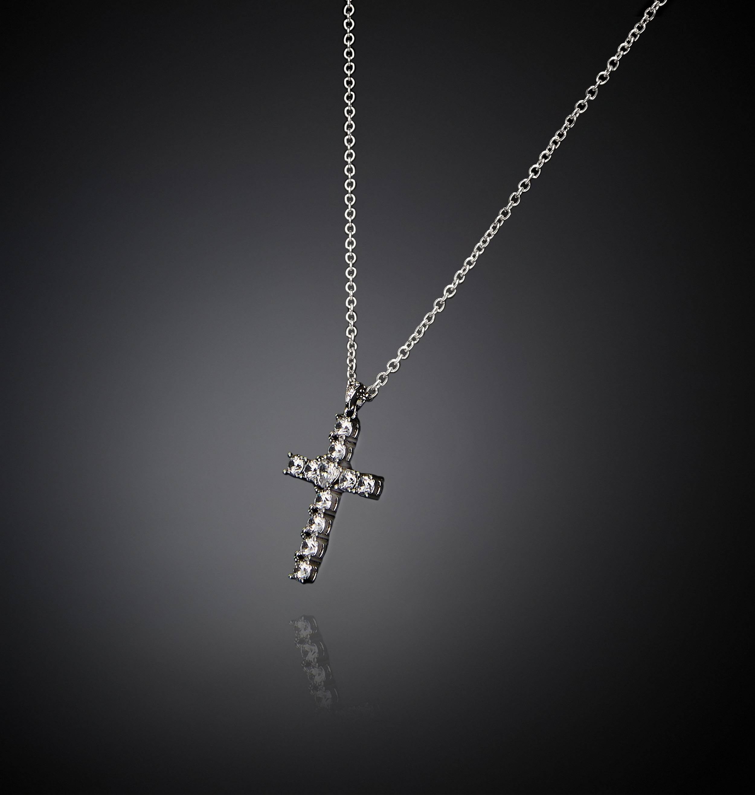 Collana Donna Chiara Ferragni Acciaio Croce Classica Zirconi Bianchi J19AWC04