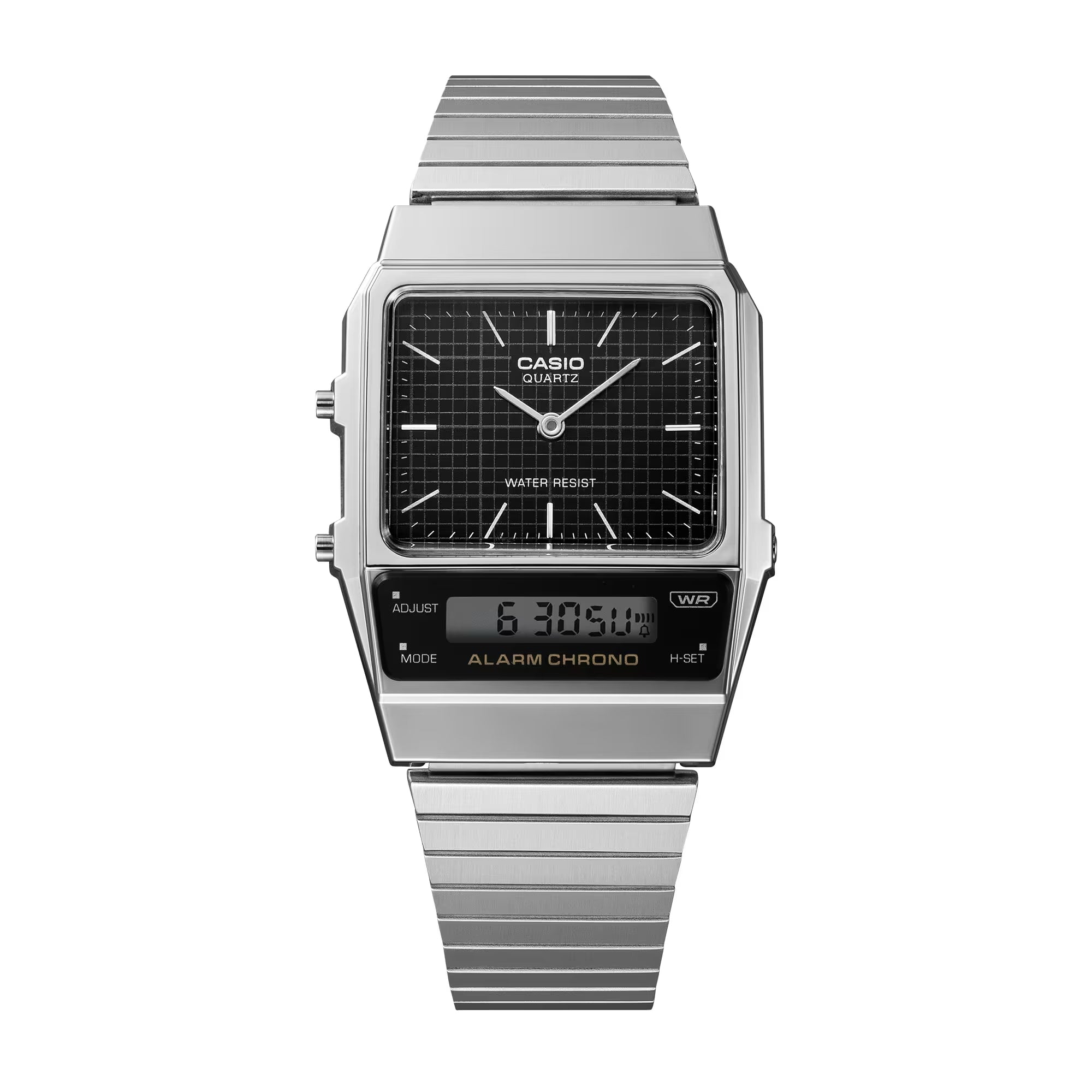 Orologio Unisex Casio Vintage Acciaio Quarzo Analogico Digitale Nero AQ-800E-1AEF