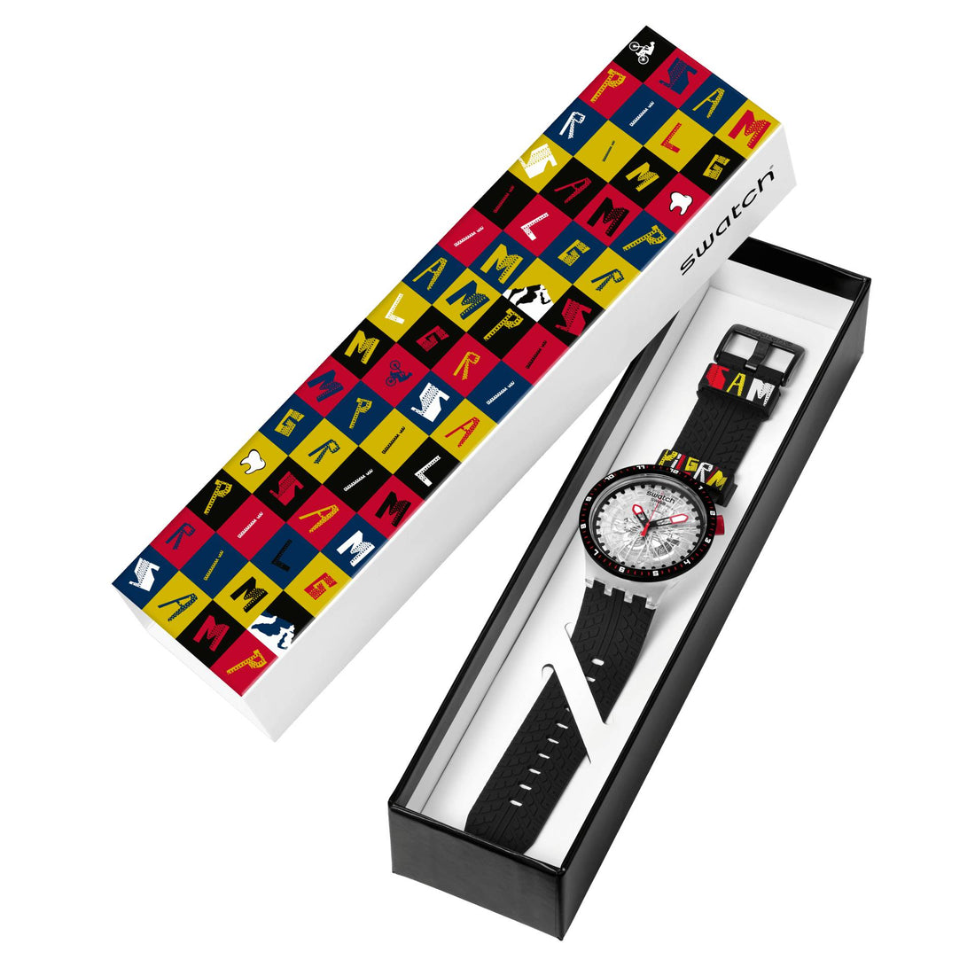 Orologio Unisex Swatch THE PILGRIM Big Bold Nero Scheletrato SB05K103
