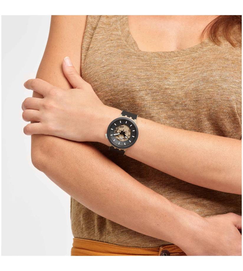 Orologio Uomo Swatch Big Bold Nero Quarzo Solo Tempo SB03C100