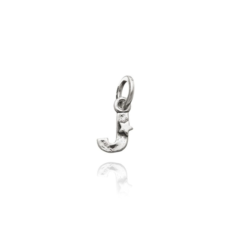 Charm Donna Giovanni Raspini Argento 925 Iniziale J Con Una Stella Fatto A Mano 06668