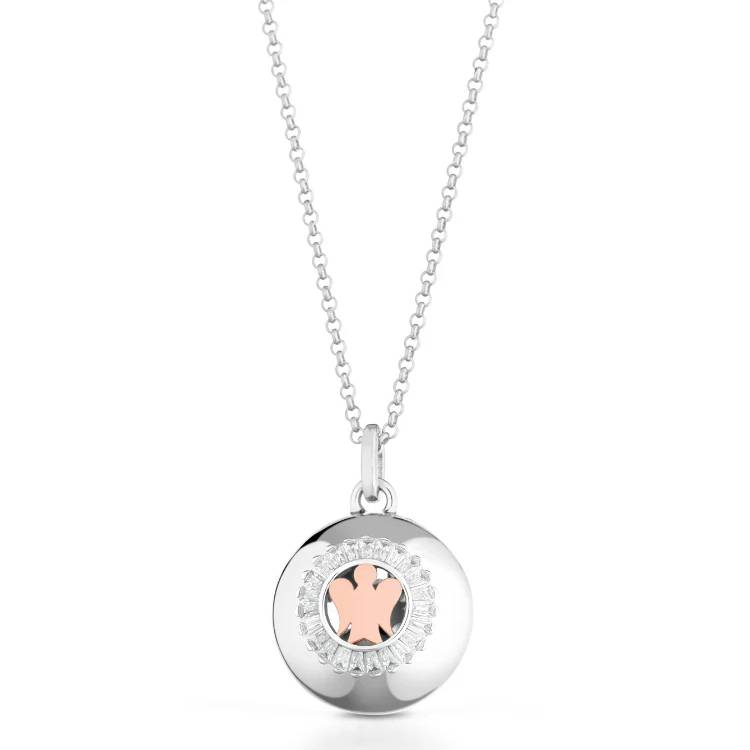 Collana Donna Roberto Giannotti Chiama Angeli Zirconi Bianco Angelo Rosè SFA165